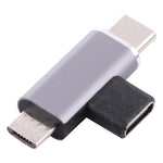 USB-C / Typ-C Buchse zu USB-C / Typ-C Stecker + Micro-USB Stecker Konverter, Typ-C Buchse zu Typ-C + Micro-USB Stecker