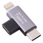 USB-C / Typ-C Buchse zu 8-Pin Stecker + USB-C / Typ-C Stecker Konverter, Typ-C Buchse zu 8-Pin + Typ-C Stecker