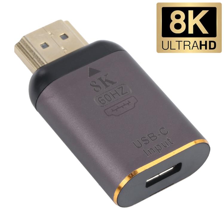 8K 60Hz USB-C / Type-C Buchse zu HDMI Stecker Adapter, Type-C Buchse zu HDMI Stecker