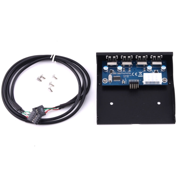 3,5 Zoll Floppy Erweiterungsfach Frontplatte 4 Ports USB 2.0 HUB Adapter Anschluss