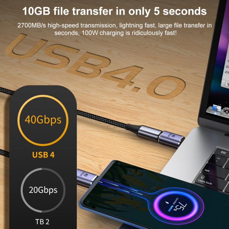 40 Gbit/s USB-C / Typ-C Stecker auf Buchse Adapter, Typ-C 4.0 M auf F