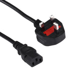 BS-1363/A LP-60L UK Stecker zu C13 Stromkabel mit Sicherung für PC & Drucker & Scanner, Länge: 3m