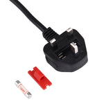BS-1363/A LP-60L UK Stecker zu C13 Stromkabel mit Sicherung für PC & Drucker & Scanner, Länge: 3m