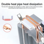 W-X3 3 Pin 9cm Doppelkupferrohr geräuschloser LED CPU Kühlerlüfter
