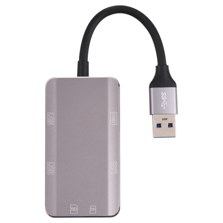 NK-3049HD 6 in 1 USB Male to MS / TF Card Slot + USB 3.0 + 3 USB 2.0 Female Adapter, NK-3049HD