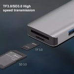 NK-3049HD 6 in 1 USB Male to MS / TF Card Slot + USB 3.0 + 3 USB 2.0 Female Adapter, NK-3049HD