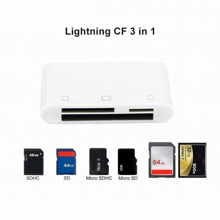 NK-1011 3-in-1 CF-Karten / TF-Karten / SD-Kartenleser für 8-Pin Geräte, NK-1011