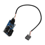 Rocketek HC427 9 Pin USB2.0 HUB Adapter Ein-zu-Zwei Splitter Leiterplatte, Ein-zu-Zwei