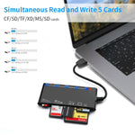 Rocketek CR7 USB3.0 Multifunktions-Kartenleser CF / XD / MS / SD / TF Karte 7 in 1, USB3.0
