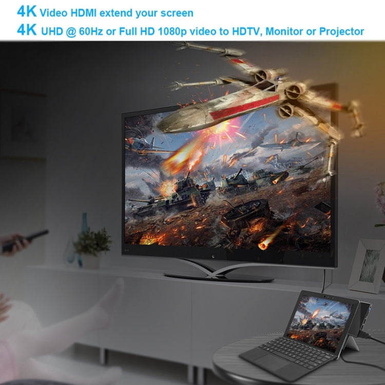 Rocketek SGO772 Type-C zu USB3.0 / HDMI HUB Adapter für Surface Pro GO, SGO772