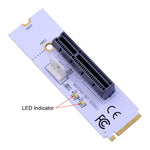 NGFF M.2 Key M zu PCI-E 1X / 4X / 8X / 16X Grafikkarten Mining Slot Adapter Riser Konverterkarte mit LED & 4-Pin Stromkabel, VER003 mit 4-Pin Stromkabel