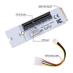 NGFF M.2 Key M zu PCI-E 1X / 4X / 8X / 16X Grafikkarten Mining Slot Adapter Riser Konverterkarte mit LED & 4-Pin Stromkabel, VER003 mit 4-Pin Stromkabel
