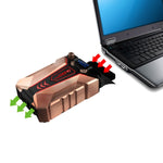 Ice Troll 7 COOLCOLD Tragbarer Laptop-Notebook-Lüfter Turbo-Radiator, ultrasilent Kühlventilator, AC 220V (Bronze)