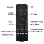MX3-L Kabellose Fly Air Mouse Tastatur-Fernbedienung mit weißer Hintergrundbeleuchtung (2,4 GHz),