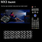 MX3-L Kabellose Fly Air Mouse Tastatur-Fernbedienung mit weißer Hintergrundbeleuchtung (2,4 GHz),