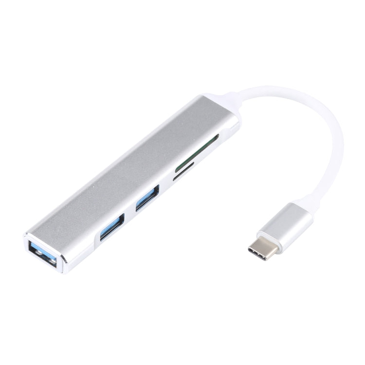 5 in 1 USB-C / Type-C 3.1 zu SD / TF Kartensteckplatz + 3 USB 3.0 Ports Multifunktionale Dockingstation HUB, USB-C / Type-C 3.1