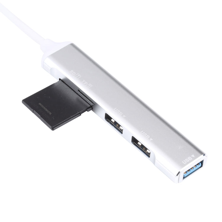 5 in 1 USB-C / Type-C 3.1 zu SD / TF Kartensteckplatz + 3 USB 3.0 Ports Multifunktionale Dockingstation HUB, USB-C / Type-C 3.1