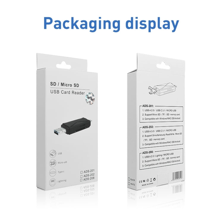 ADS-208 8 Pin+USB+Micro USB Multifunktions-Kartenleser