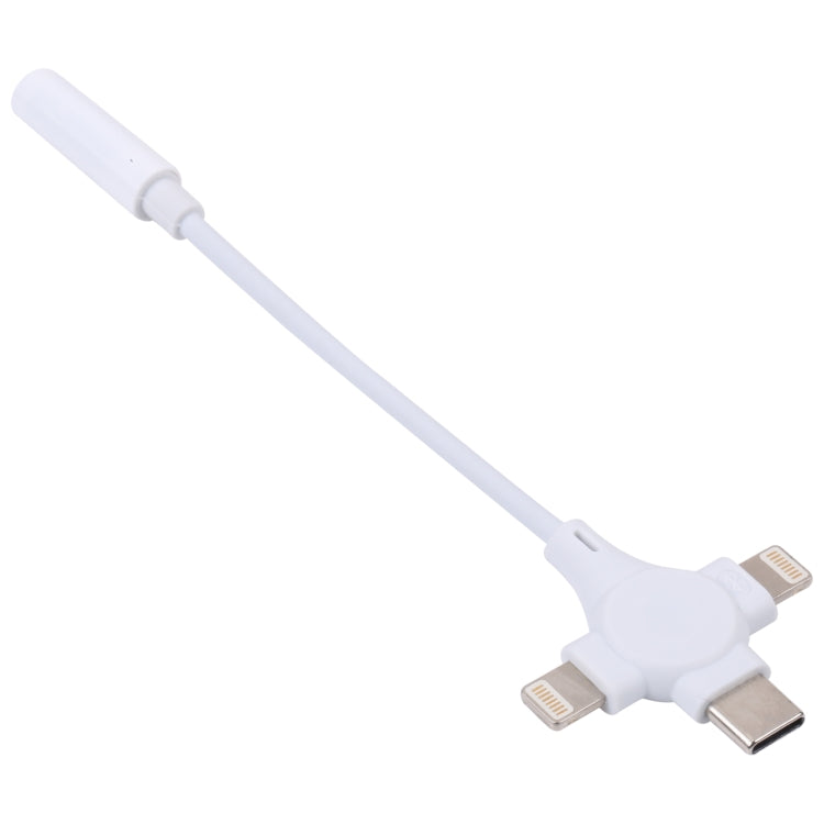 Duales 8-Pin+USB-C/Type-C Männlich zu 3,5mm Weiblich Digital Audio Adapterkabel
