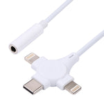 Duales 8-Pin+USB-C/Type-C Männlich zu 3,5mm Weiblich Digital Audio Adapterkabel