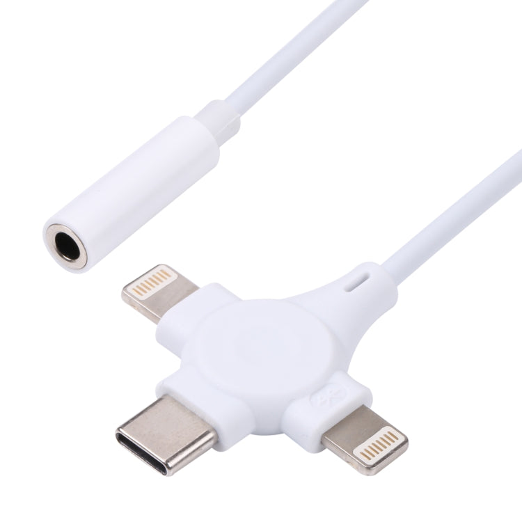 Duales 8-Pin+USB-C/Type-C Männlich zu 3,5mm Weiblich Digital Audio Adapterkabel