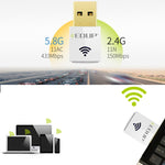EDUP EP-AC1619 Mini Wireless USB 600Mbps 2,4G / 5,8Ghz 150M+433M Dual-Band WiFi Netzwerkkarte für Notebook / Laptop / PC, EP-AC1619 600Mbps (Weiß), EP-AC1619 600Mbps (Schwarz)