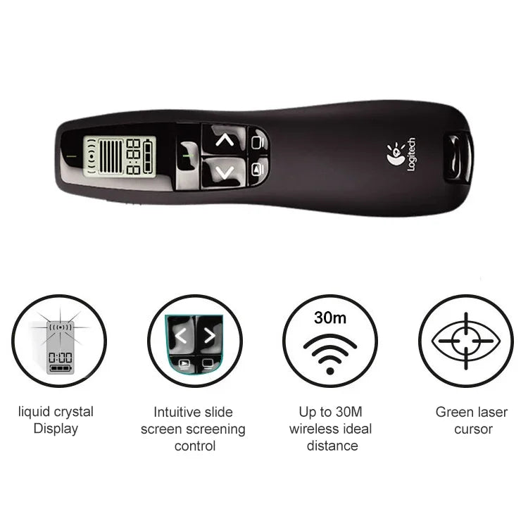 Logitech R800 2.4Ghz USB kabelloser Presenter PPT Fernbedienung Flip Pen, R800
