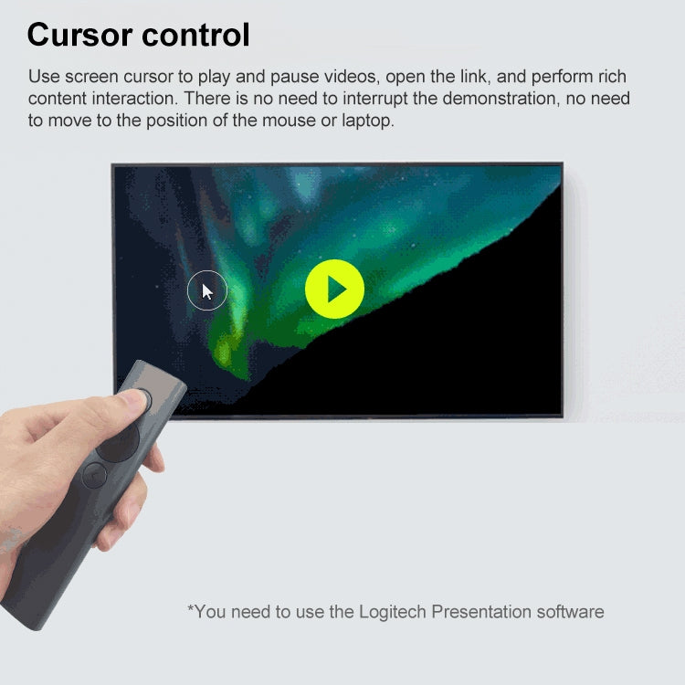 Logitech Spotlight 2.4 GHz USB kabelloser Presenter PPT Fernbedienung Flip Pen, Spotlight (Grau), Spotlight (Gold)