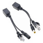 2-in-1 RJ45 PoE-Injektor- und Splitterkabelset mit 2,1 x 5,5-mm-DC-Buchsen (weiblich und männlich), 2,1 x 5,5-mm-Buchsen