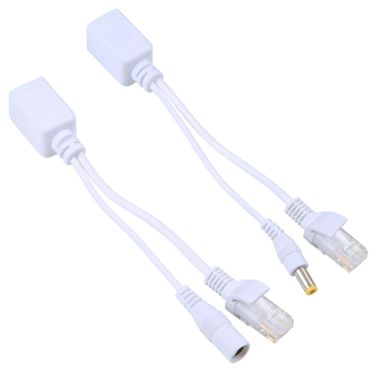2-in-1 RJ45 PoE-Injektor- und Splitterkabelset mit 2,1 x 5,5-mm-DC-Buchsen (weiblich und männlich), 2,1 x 5,5-mm-Buchsen