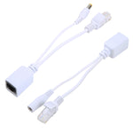 2-in-1 RJ45 PoE-Injektor- und Splitterkabelset mit 2,1 x 5,5-mm-DC-Buchsen (weiblich und männlich), 2,1 x 5,5-mm-Buchsen