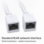 2-in-1 RJ45 PoE-Injektor- und Splitterkabelset mit 2,1 x 5,5-mm-DC-Buchsen (weiblich und männlich), 2,1 x 5,5-mm-Buchsen