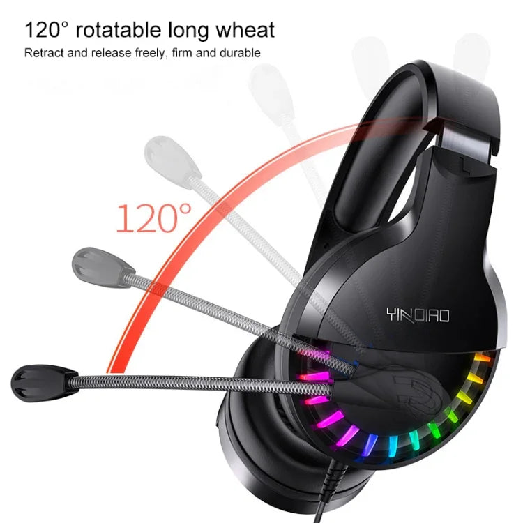 YINDIAO Q2 Kabelgebundenes Gaming-Headset mit Mikrofon, Ausführung: Single USB Soundkarte, Q2 Single USB Soundkarte (Weiß)