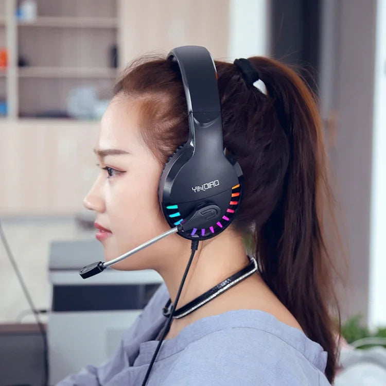 YINDIAO Q2 Kabelgebundenes Gaming-Headset mit Mikrofon, Ausführung: Single USB Soundkarte, Q2 Single USB Soundkarte (Weiß)