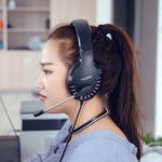 YINDIAO Q2 Kabelgebundenes Gaming-Headset mit Mikrofon, Version: Einzelner 3,5-mm-Anschluss, Q2 Einzelner 3,5-mm-Anschluss (Schwarz)