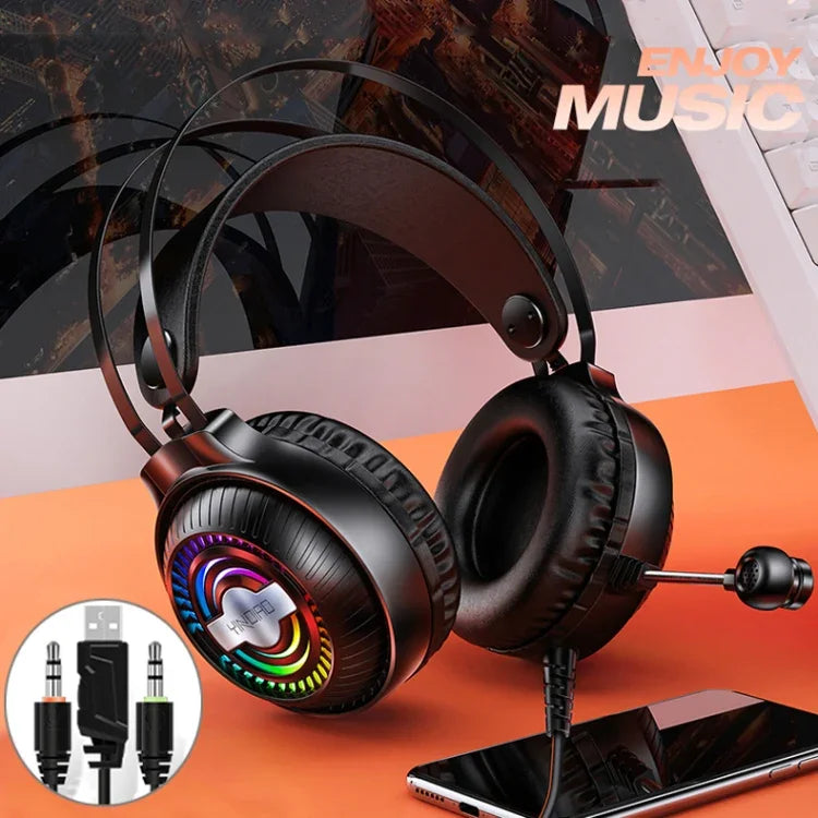 YINDIAO Q4 Kopfgebundenes kabelgebundenes Gaming-Headset mit Mikrofon, Version: Dual 3.5mm + USB, Q4 (Schwarz), Q4 (Weiß)