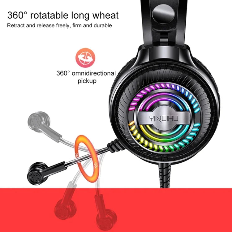 YINDIAO Q4 Kopfgebundenes kabelgebundenes Gaming-Headset mit Mikrofon, Version: Dual 3.5mm + USB, Q4 (Schwarz), Q4 (Weiß)