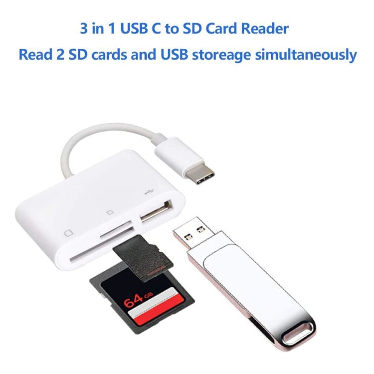 NK103TC 3 in 1 USB-C / Type-C Stecker zu SD + TF + USB Buchse Kamera-Leser, NK103TC