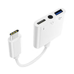 3 in 1 USB-C / Type-C Stecker zu Type-C + USB + 3,5mm Buchse OTG Adapter, 3 in 1 OTG Adapter