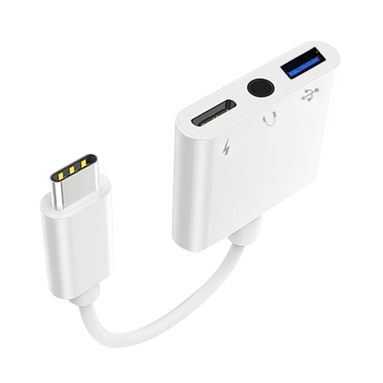 3 in 1 USB-C / Type-C Stecker zu Type-C + USB + 3,5mm Buchse OTG Adapter, 3 in 1 OTG Adapter