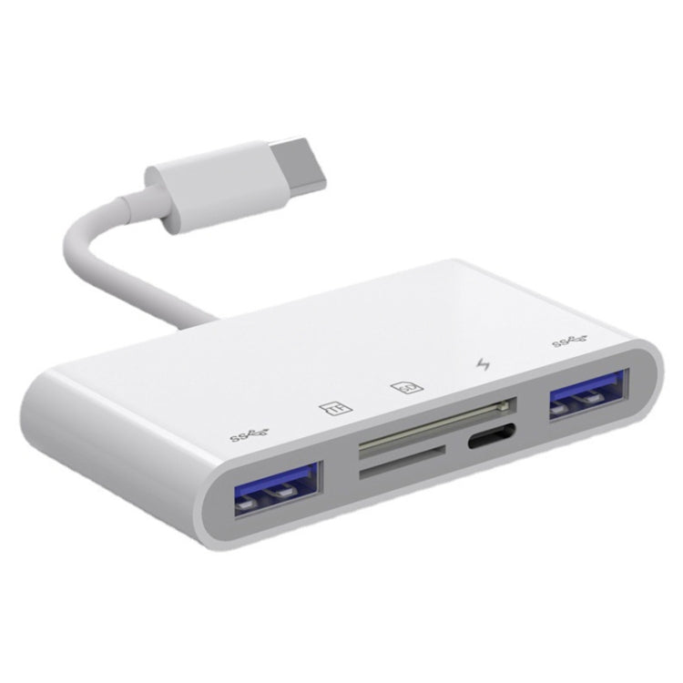 NK-1032TC 5 in 1 USB-C Stecker zu SD / TF / 2xUSB / Type-C Buchse Adapter, NK1032TC