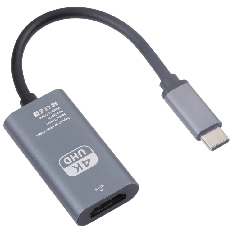 TH001 USB-C / Type-C Stecker zu HDTV Buchse 4K UHD Adapter, TH001 (Grau), TH001 (Rot)