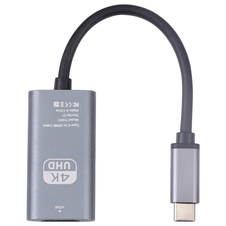 TH001 USB-C / Type-C Stecker zu HDTV Buchse 4K UHD Adapter, TH001 (Grau), TH001 (Rot)