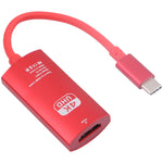 TH001 USB-C / Type-C Stecker zu HDTV Buchse 4K UHD Adapter, TH001 (Grau), TH001 (Rot)
