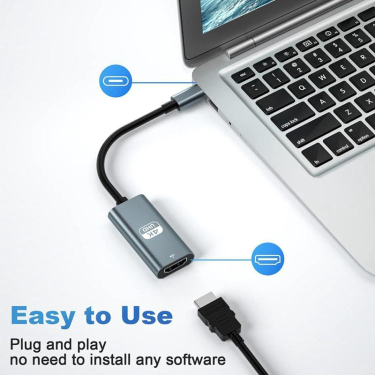 TH001 USB-C / Type-C Stecker zu HDTV Buchse 4K UHD Adapter, TH001 (Grau), TH001 (Rot)