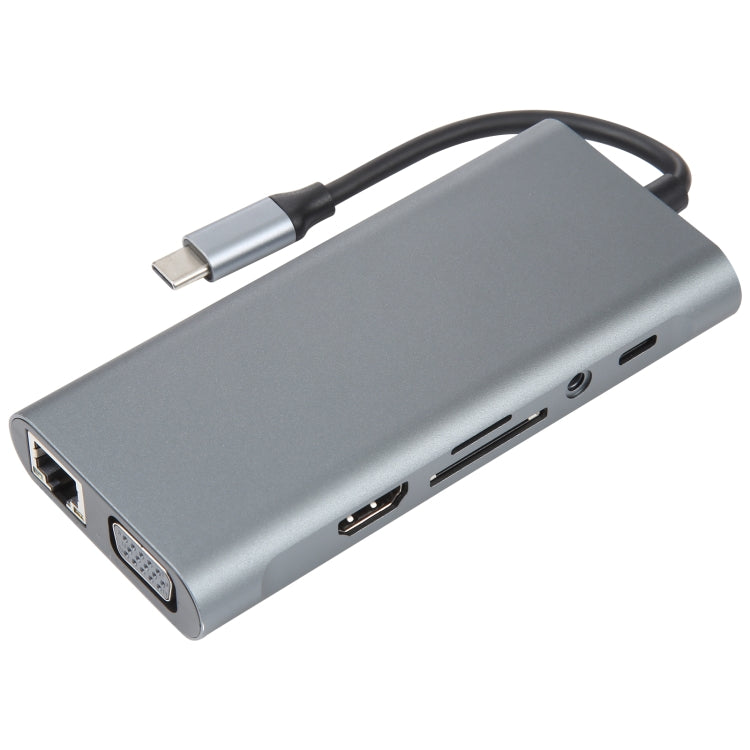 11-in-1 USB-C / Type-C zu USB Dockingstation HUB Adapter (1000M Netzwerkanschluss), 1000M Netzwerkanschluss