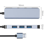 4 in 1 USB auf USB3.0x4 HUB Adapter, Kabellänge: 1,2 m, BYL-2013U3 12 cm