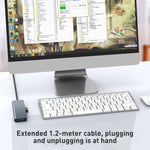 4 in 1 USB auf USB3.0x4 HUB Adapter, Kabellänge: 1,2 m, BYL-2013U3 12 cm