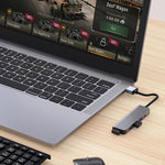 5 in 1 USB auf USB3.0+USB2.0x3+USB-C / Typ-C HUB Adapter, Kabellänge: 10 cm, BYL-2301U