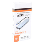 5 in 1 USB auf USB3.0+USB2.0x3+USB-C / Typ-C HUB Adapter, Kabellänge: 10 cm, BYL-2301U